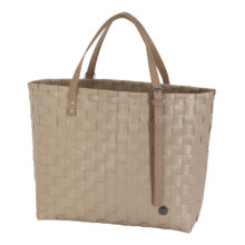 mocha handbag with PU handles and inner pocket