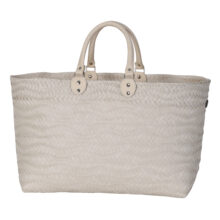 champagne coloured handbag or shopper with short handles